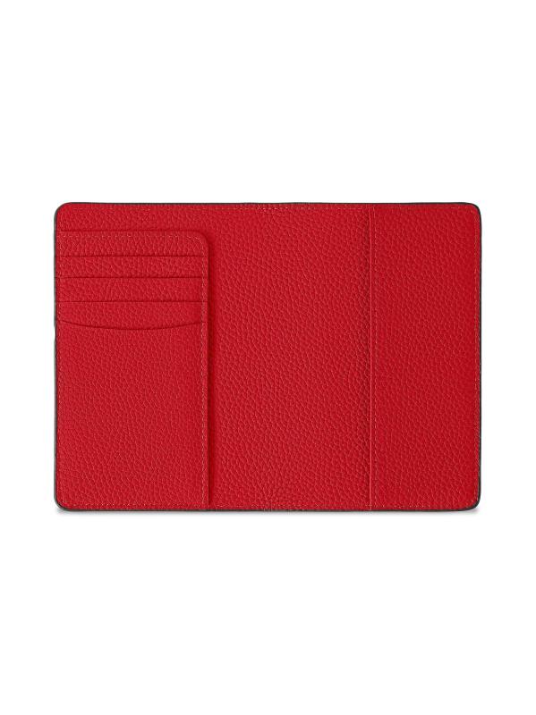 #2: حامل جواز سفر جلدي - أحمر أسود