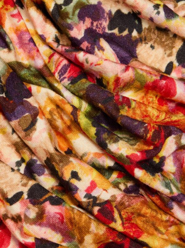 #6: فستان داميرا متوسط الطول مكشكش بالزهور - فلورال متعدد الاستخدامات