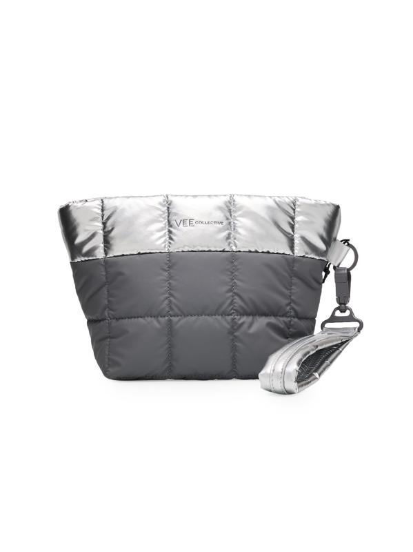 Porter Metallic Quilted Clutch