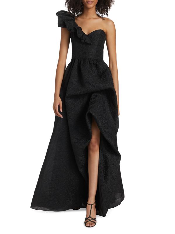 クロッケ★オフショルダー★ワンピース★ MARCHESA NOTTE Shop Marchesa Notte - One-Shoulder Cloqué Gown | Saks Fifth
