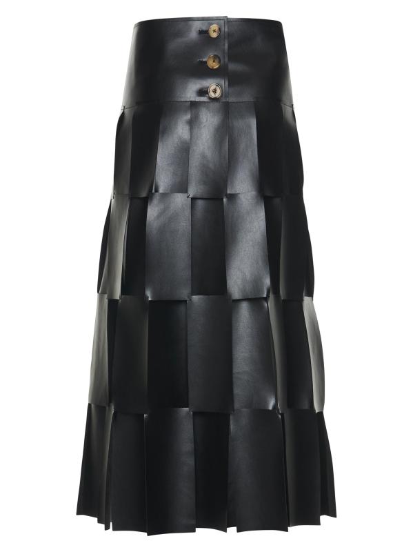 تنورة متوسطة الطول متعددة الطبقات مستطيلة