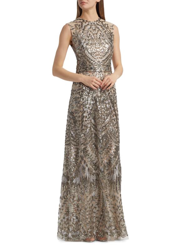 #2: فستان سهل الارتداء من التول المزيّن بالخرز - فضة