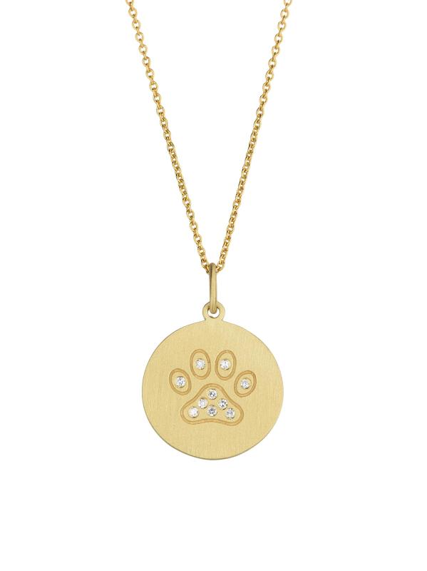 قلادة على شكل مخلب من الماس عيار 18 قيراطًا من تايني تريزرز ومصنوع من الماس عيار 0.03 TCW