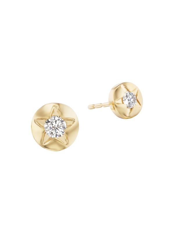 Tarot L
imperatrice 18K Gold 
Diamond Star Earrings