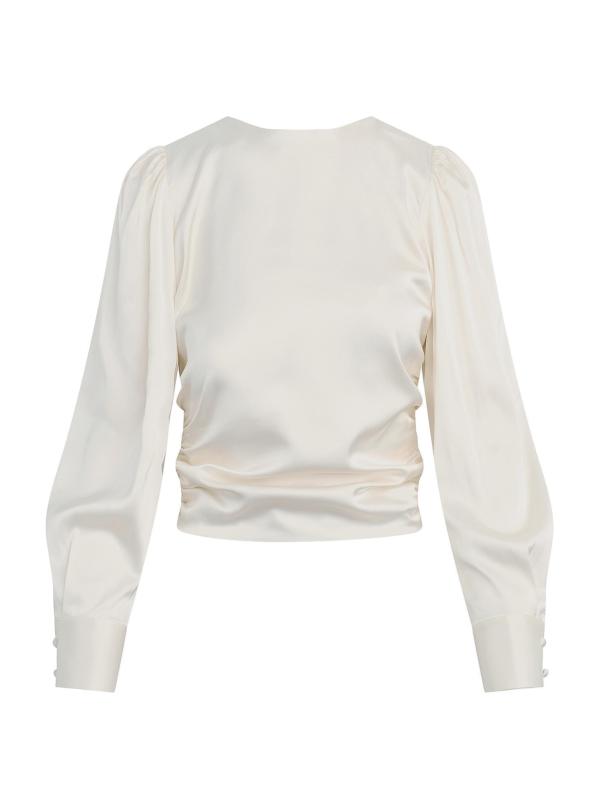 بلوزة ساتان برباط خلفي من ذا ماري