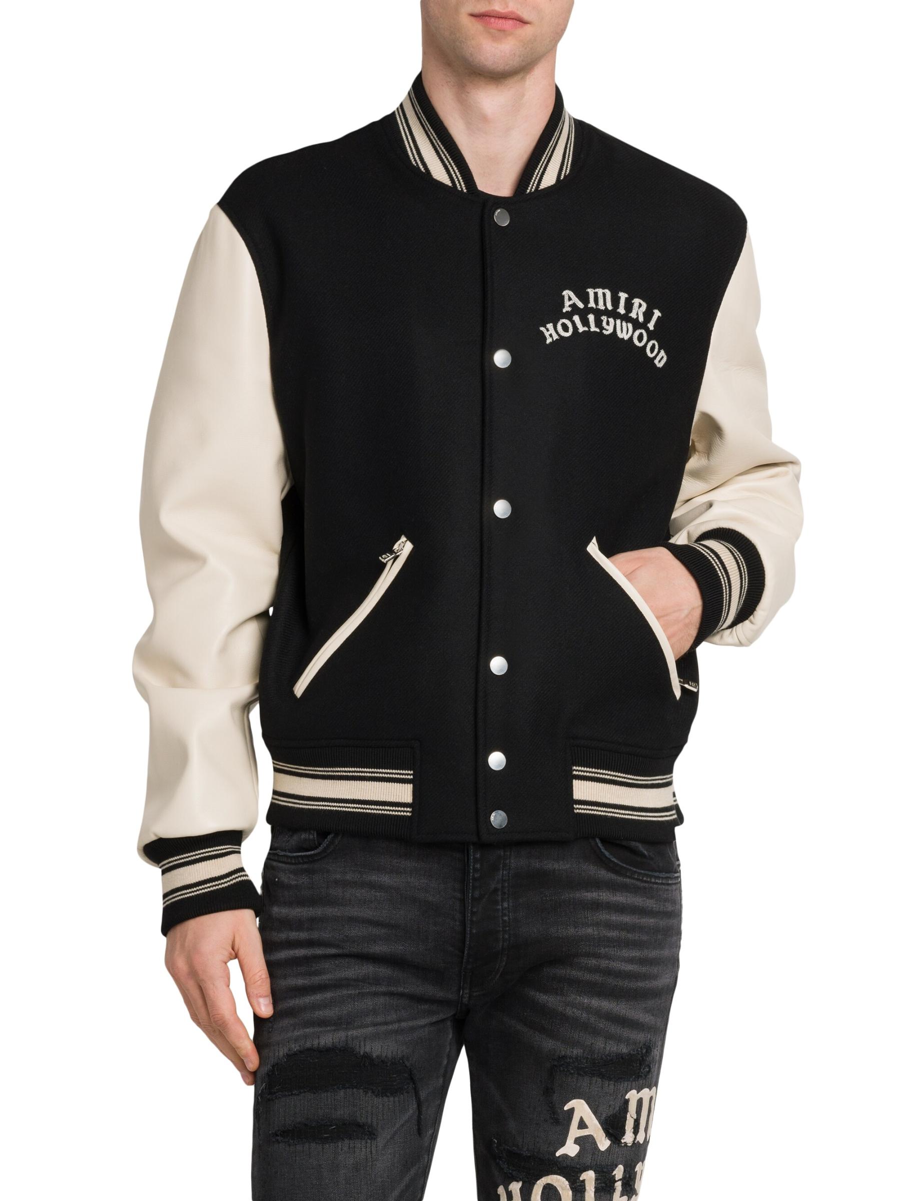 国内発送関税込み AMIRI Hollywood ボンバージャケット MA HOLLYWOOD LEATHER BOMBER - Black | AMIRI