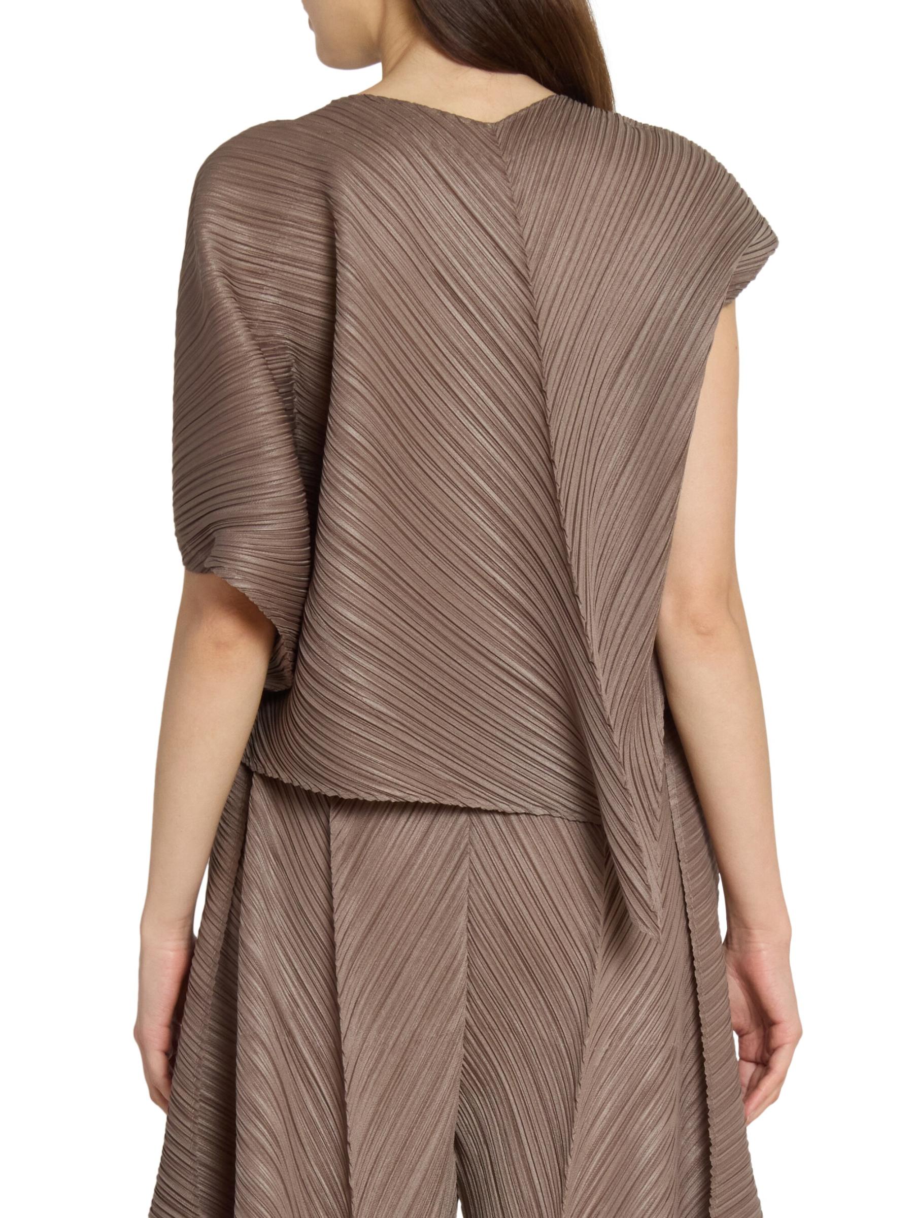 Pleats Please Issey Miyake - フレア・ドレープトップ を