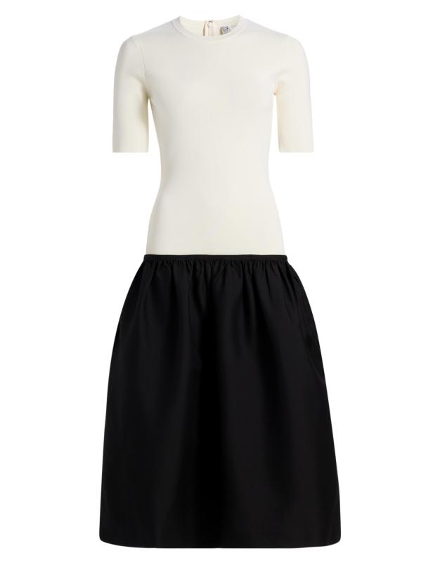 Twinflower Colorblocked Crewneck Midi-Dress