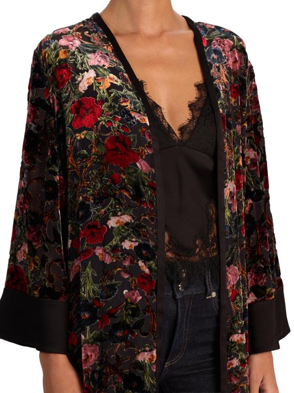 #5: رداء نومي فلورال من مزيج الحرير المستوحى من الكيمونو - دائم