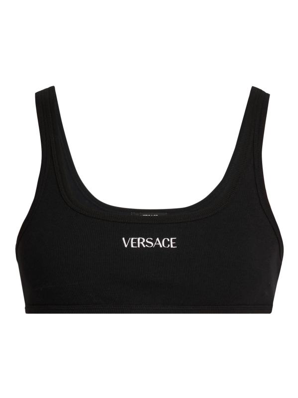 【新品】versace スポーツブラ Versace - ロゴ入りコットンリブ・スポーツ・ブラ をオンライン購入