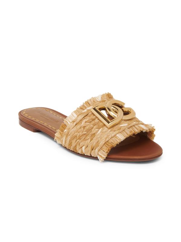 DOLCE&GABBANA DGロゴ入り シンプル フラット サンダル DOLCE&GABBANA - ロゴ入りサンダル をオンライン購入 | Saks