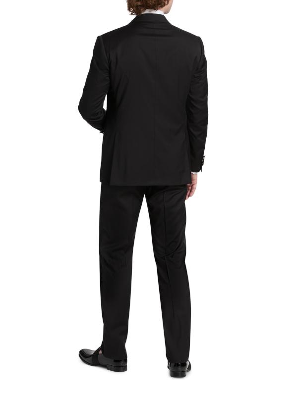 #4: بدلة توكسيدو أحادية الصدر من الصوف البكر - أسود