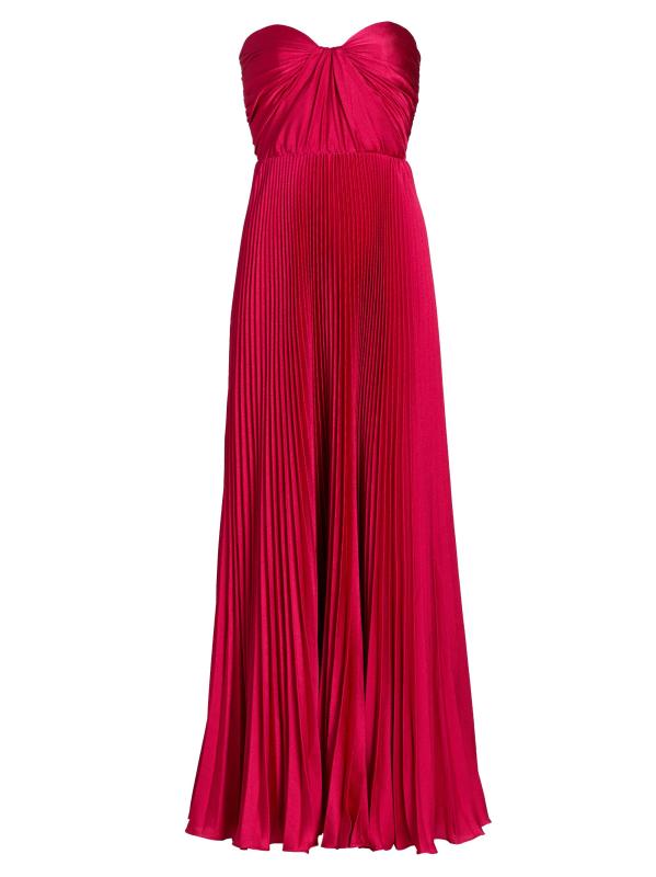 Elia Satin Plissé Gown