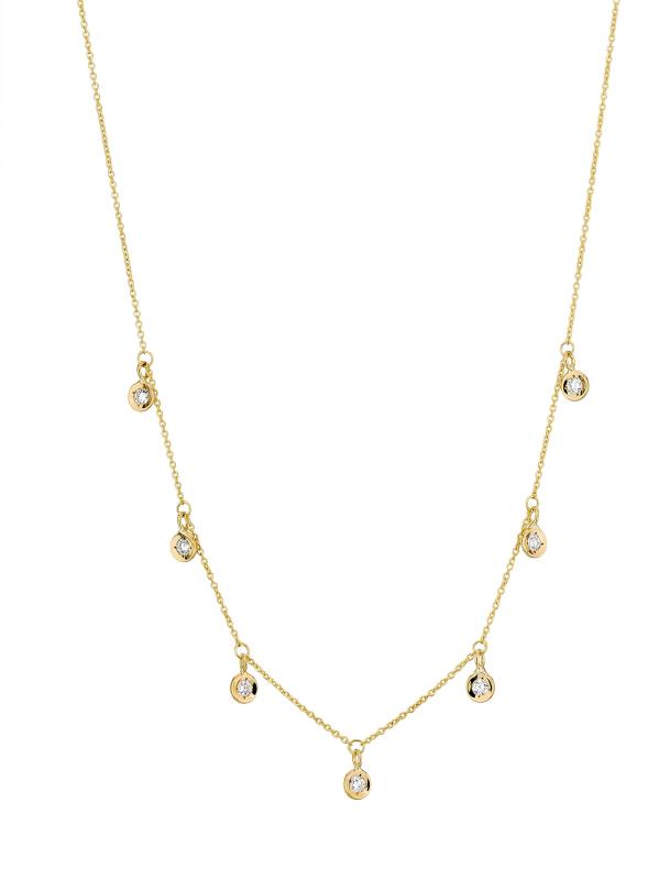 قلادة تايني تريزرز من الذهب الأبيض عيار 18 قيراط والألماس عيار 0.33 TCW