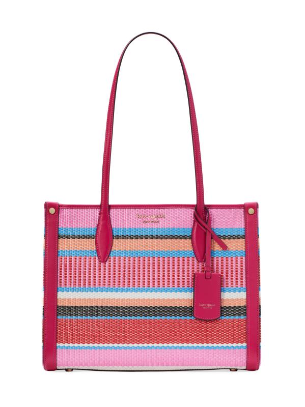 ★kate spade★ MARKET ストライプ トートバッグ Kate Spade New York - マーケット・ストライプ編みストロー