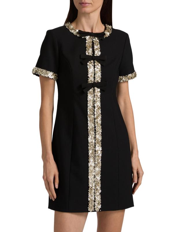 #2: فستان قصير مزين بفيونكة من Maelle - أسود