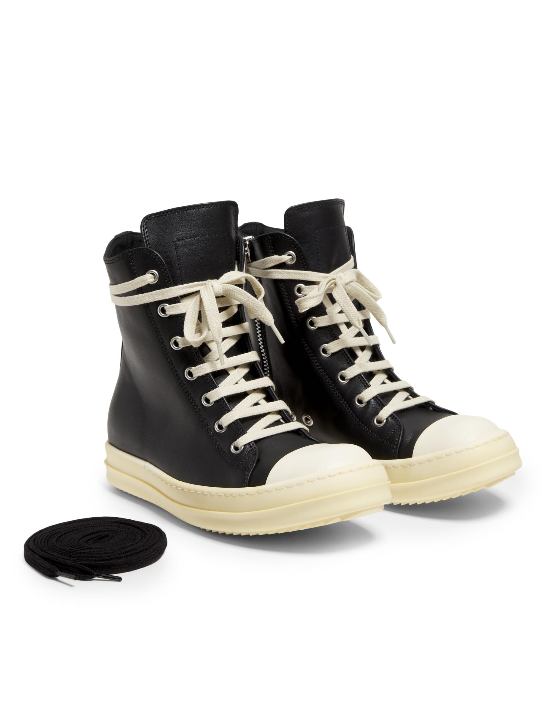 Rick Owens ハイトップ レザースニーカー Rick Owens - レザーハイトップスニーカー をオンライン購入