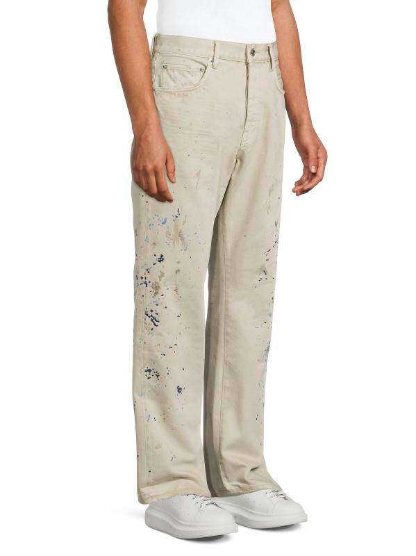 #3: بنطال جينز مطرز بطلاء مزدوج - كاكي