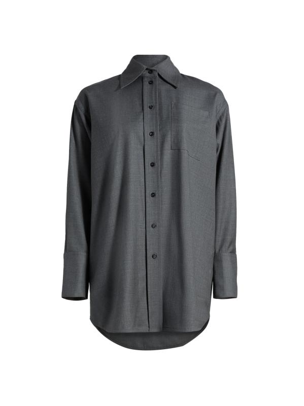 قميص من الصوف ذو ياقة مدببة