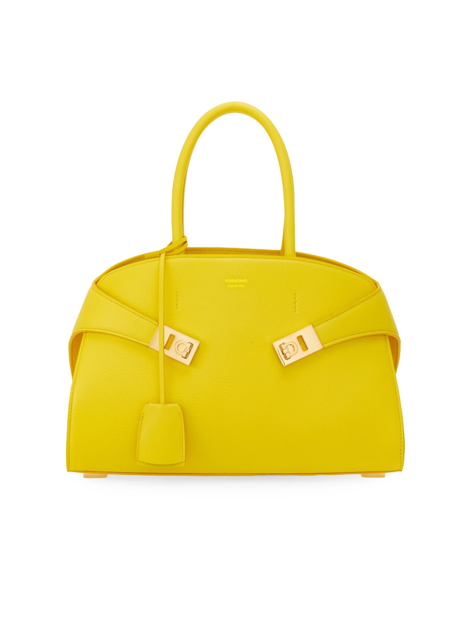 FERRAGAMO ブラウンレザーハグトップハンドルバッグ Hug handbag (L) - Women | Ferragamo