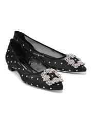【MANOLO BLAHNIK】カンパリ フロックメッシュ バレエフラット MANOLO BLAHNIK Campari フロック加工メッシュ バレエシューズ