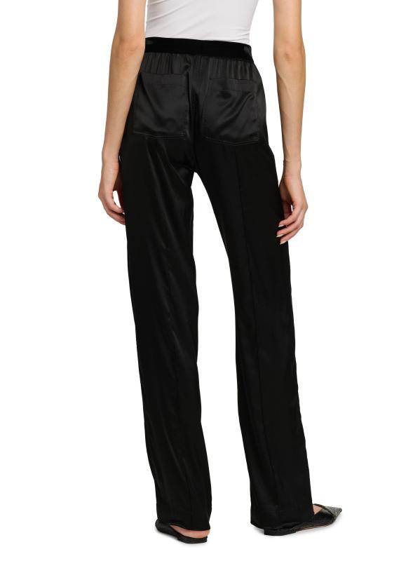 #4: بنطال بيجاما من الساتان الحريري القابل للتمدد - آنا بلاك