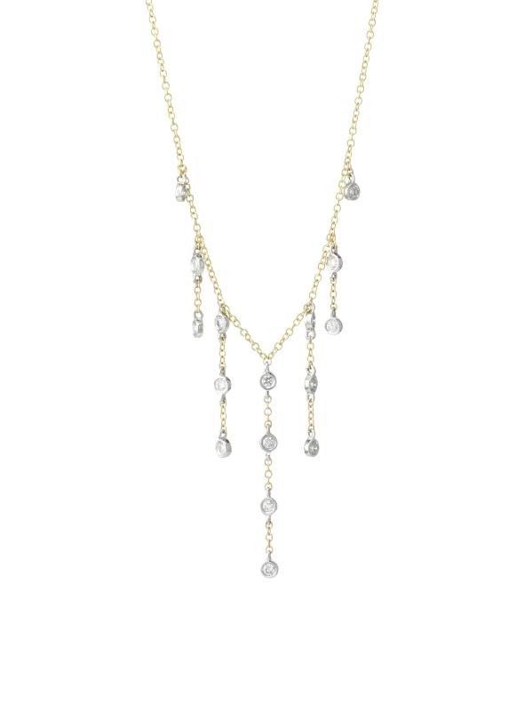 قلادة من الذهب الأبيض والأصفر عيار 14 قيراطًا