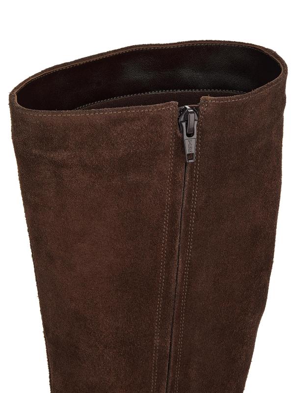 #6: حذاء من الجلد المدبوغ بطول 85 ملم يصل إلى الركبة - بني داكن