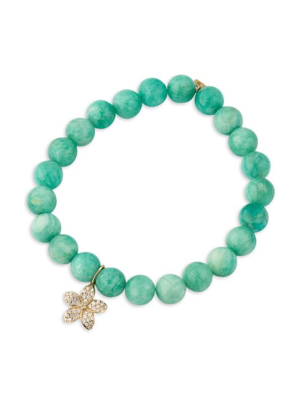 14K Yellow Gold, Russian Amazonite 
X TCW Diamond Bracelet