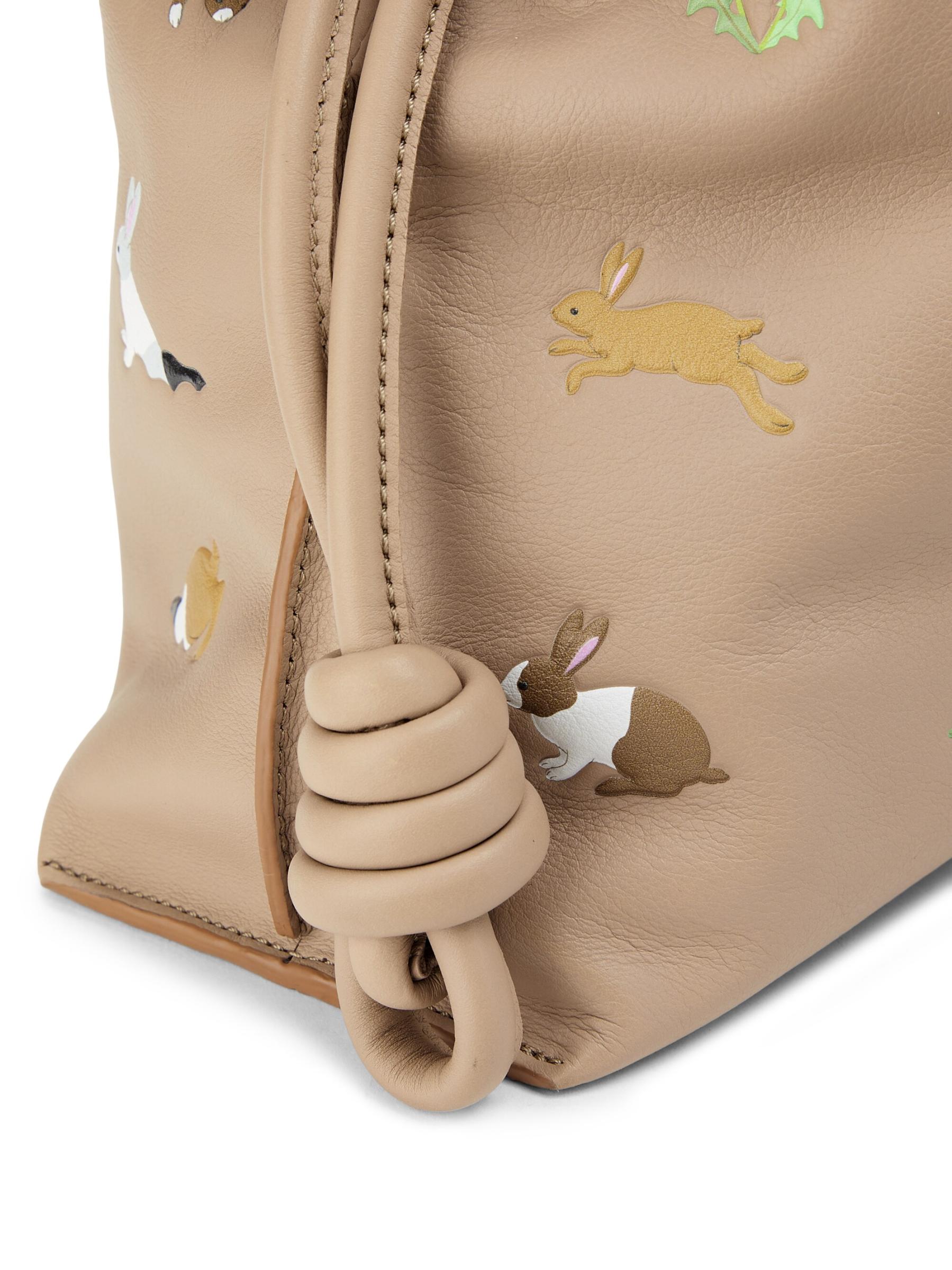 関税込み★LOEWE x Suna Fujita FLAMENCO CLUTCH MINI BUNNIES Loewe x Suna Fujita Flamenco Mini Bunnies Printed Clutch Bag