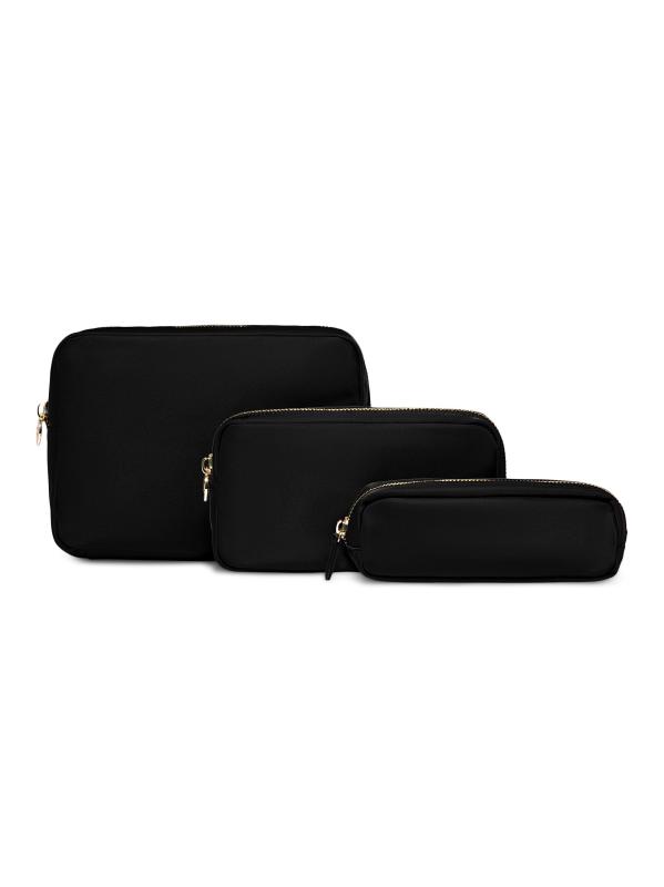 3-Piece Nylon Zip Pouch Set