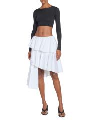 SALE【Alaia】アシンメトリー トーナル ウエストバンド スカート ALAIA - Skirt with knit band | Leam Roma - Luxury Shopping