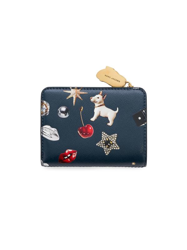 #3: محفظة ميني ترينكيت يوتيليتي سناب شوت الجلدية - أزرق داكن متعدد الألوان