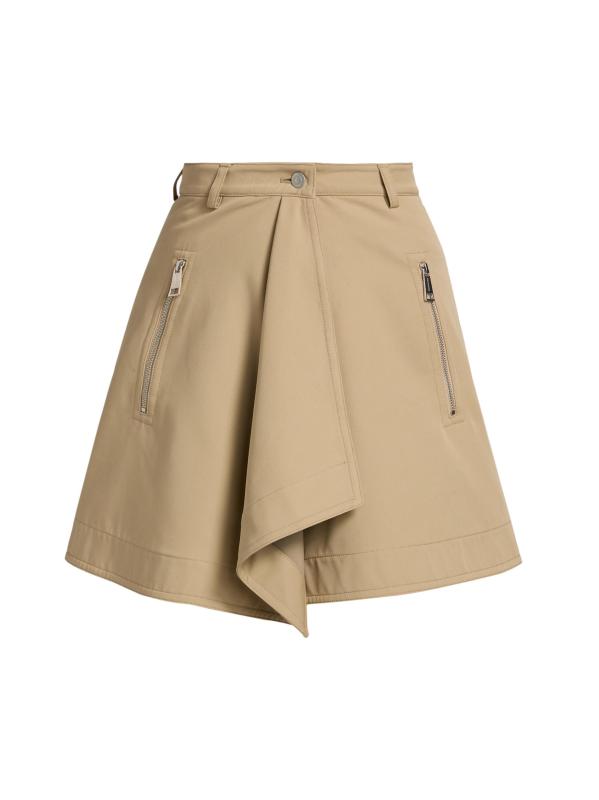 Grow Inge Cotton Front-Draped Miniskirt