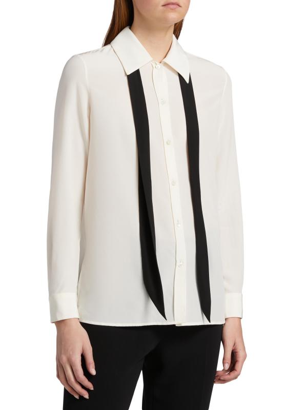 Shop Nili Lotan Hanford Silk Shirt Saks Fifth Avenue Mexico