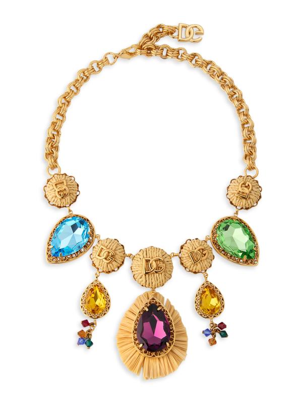 قلادة Bijoux باللون الذهبي وشعار حجر الراين