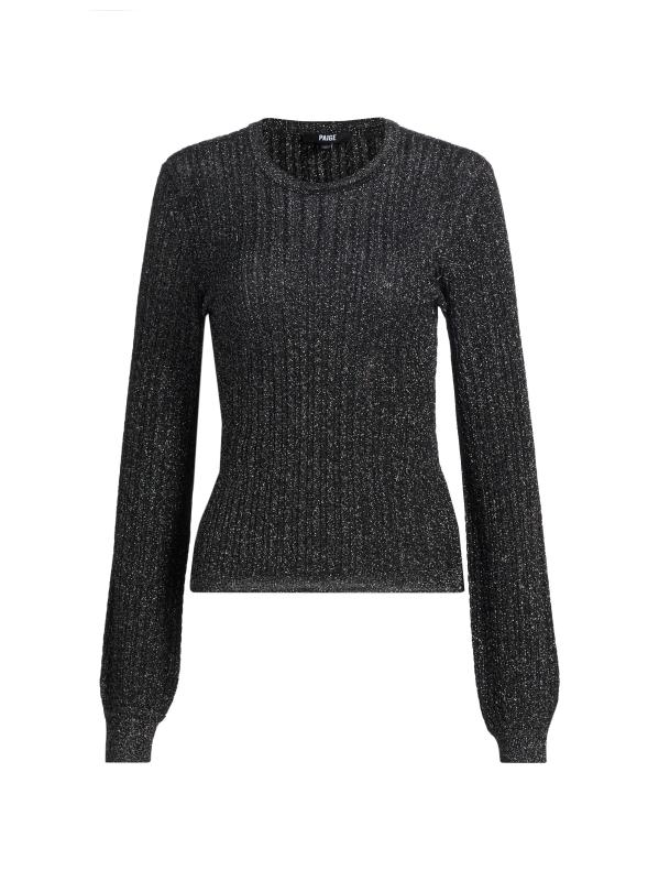 Adela Metallic Rib-Knit Sweater