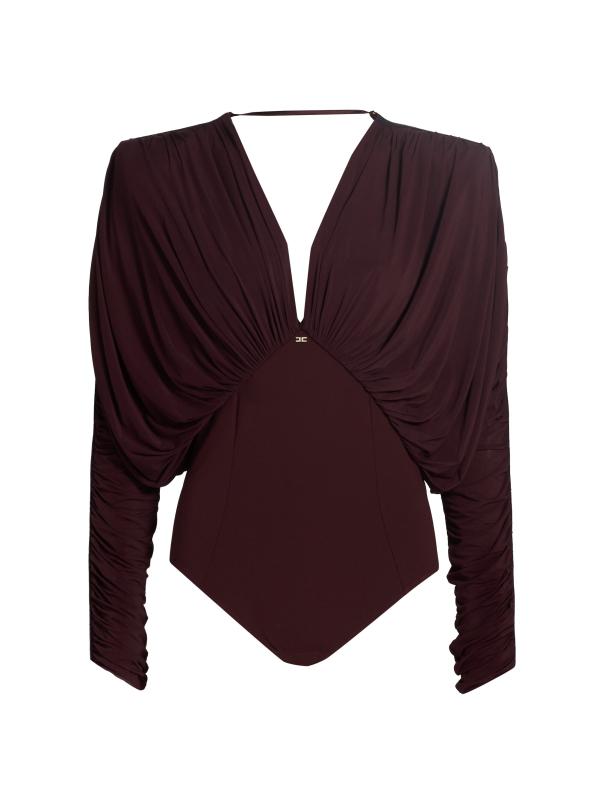【ELISABETTA FRANCHI】ローブドレス ジャケット風 長袖 ベルト ELISABETTA FRANCHI】ローブドレス ジャケット風 長袖 ベルト