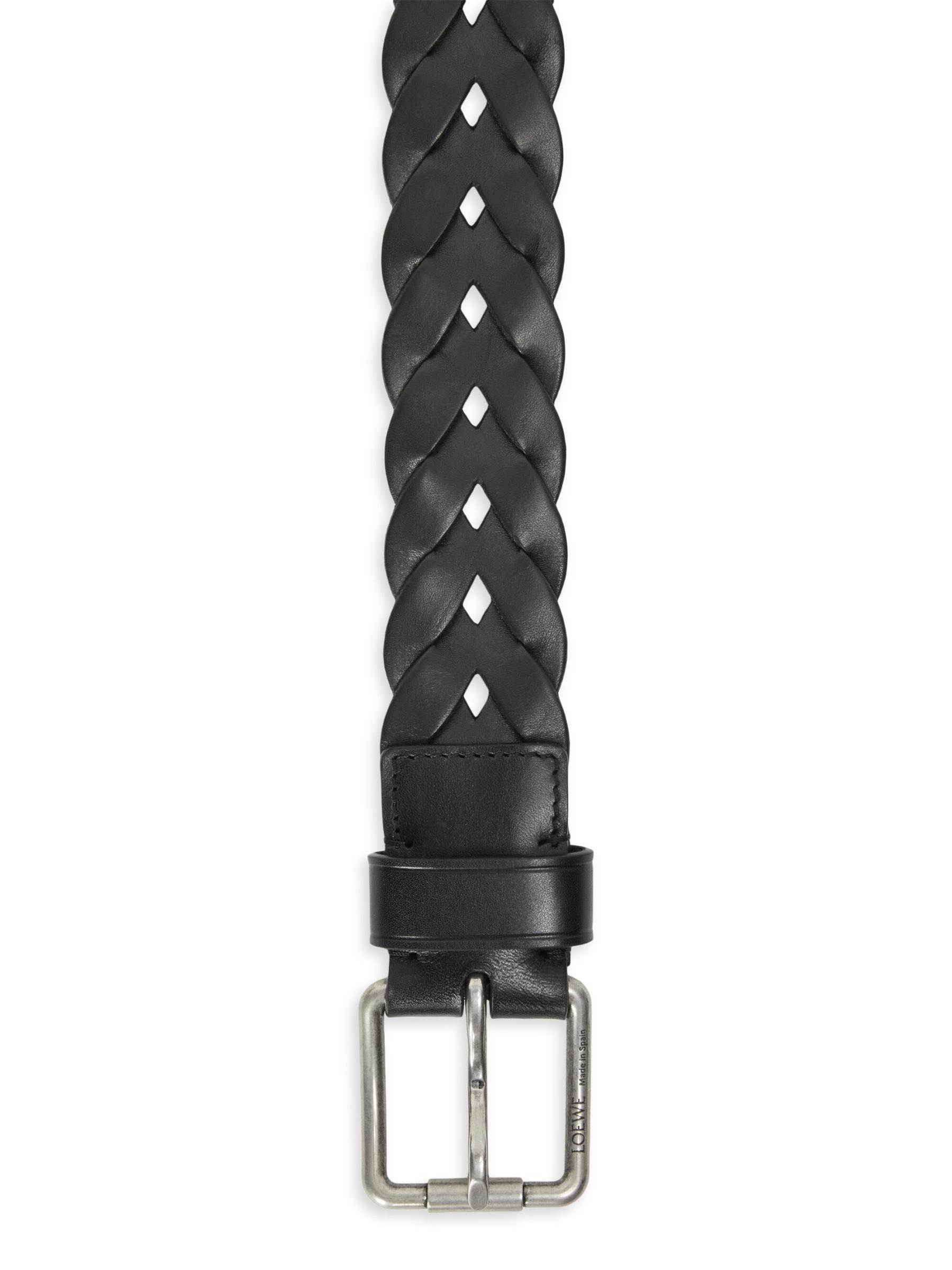 Loewe - ローラーカーブ編み込みレザーベルト をオンライン購入