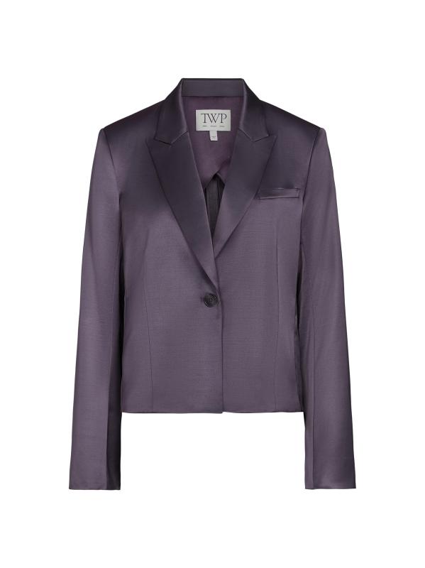 بليزر صندوقي من مزيج الصوف والساتان من سوير