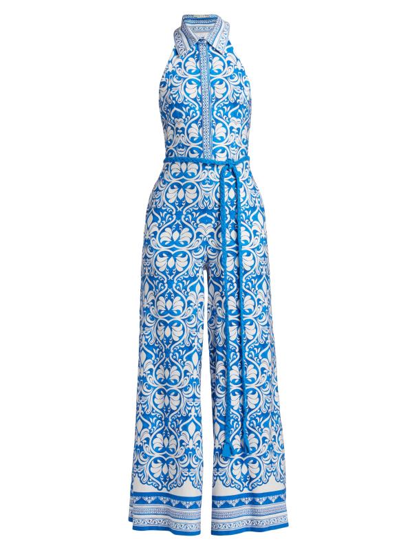 【Alice+Olivia】ALARA リネン ワイドレッグ ジャンプスーツ Shop Alice + Olivia - Alara Linen-Blend Wide Leg Jumpsuit