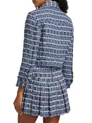 【Alice+Olivia】Chloe ツイード ボクシー クロップ ジャケット Alice + Olivia - クロエ・ツイード・ボクシー・クロップ