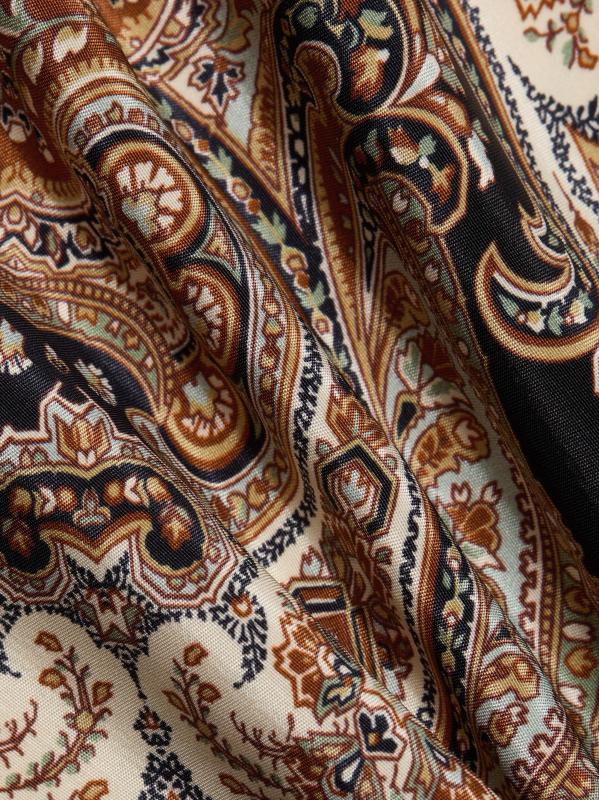 #6: فستان لوبيتا الطويل من مزيج الحرير المطبوع - بلاك مالتي