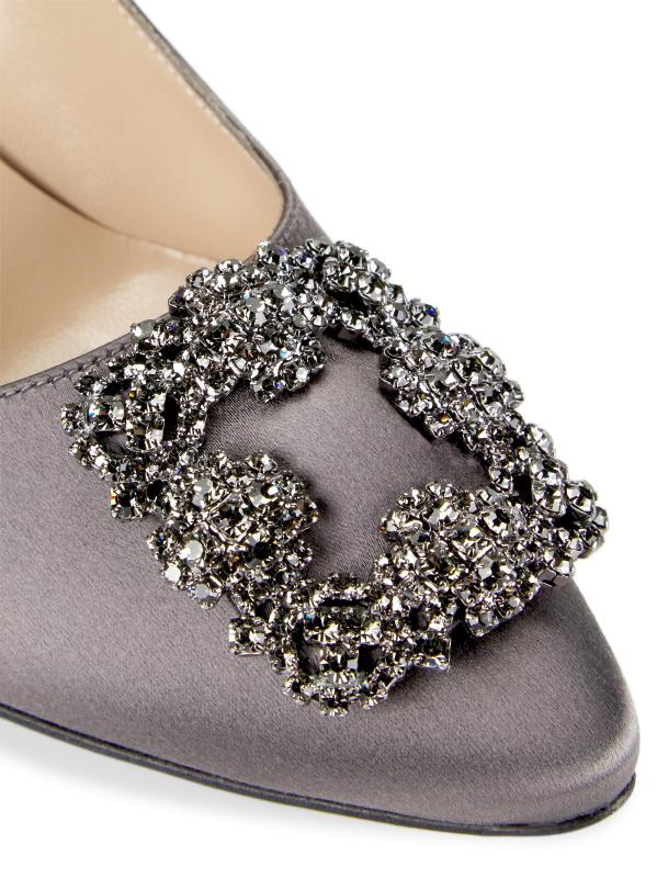 #7: مضخات ساتان مرصعة بالكريستال مقاس 70 مم من هانجيسي - رمادي داكن