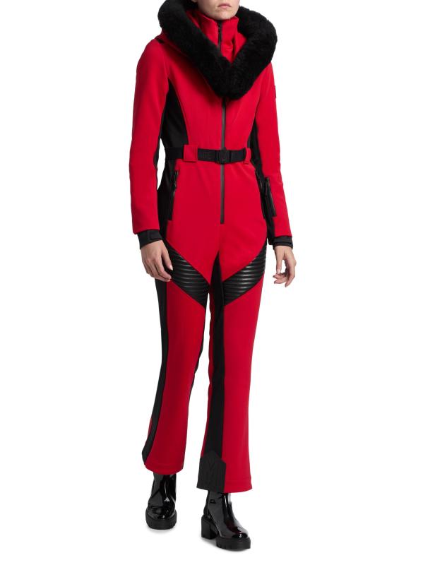 #9: بدلة تزلج إيلي شيرلينغ تريم - أحمر