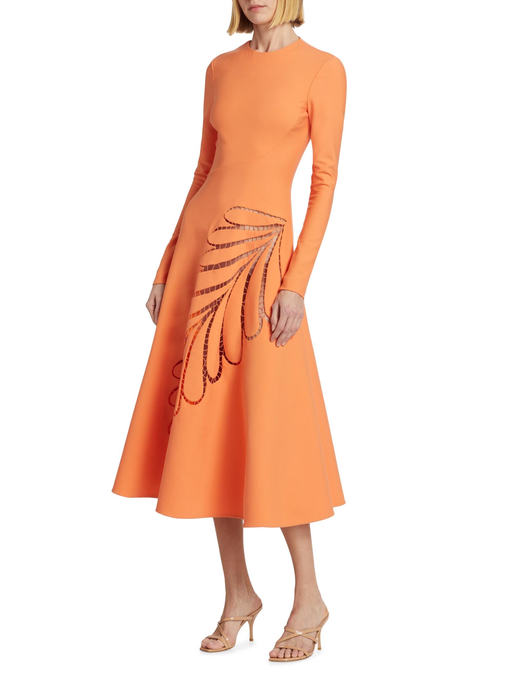 【Oscar de la Renta】カットアウト ストレッチシルク ドレス Oscar de la Renta】カットアウト ストレッチシルク ドレス