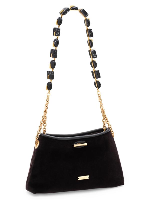 #2: حقيبة كتف ميني كيراز بحزام مرصع - أسود