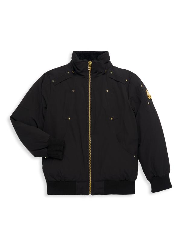 #2: جاكيت داون بومبر للفتيات الصغيرات والفتيات - أسود