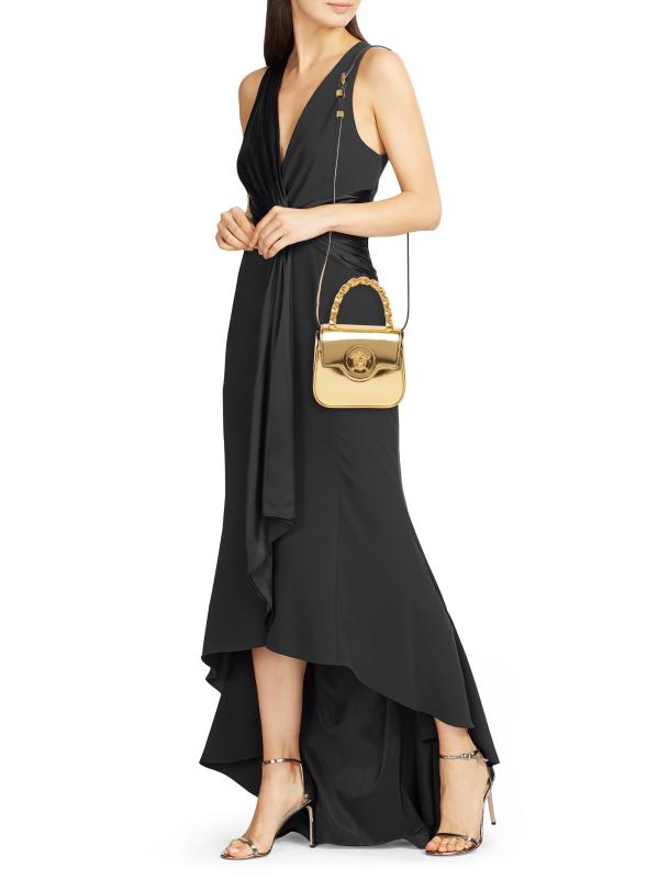 ♦VERSACE♦ミニメドゥーサレザートップハンドル Versace - ミニ ラ メドゥーサ メタリックレザー トップハンドル