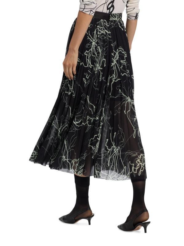 #4: تنورة متوسطة الطول مزينة بطيات مزهّرة من Scribble - ليمونسيلو أسود متعدد